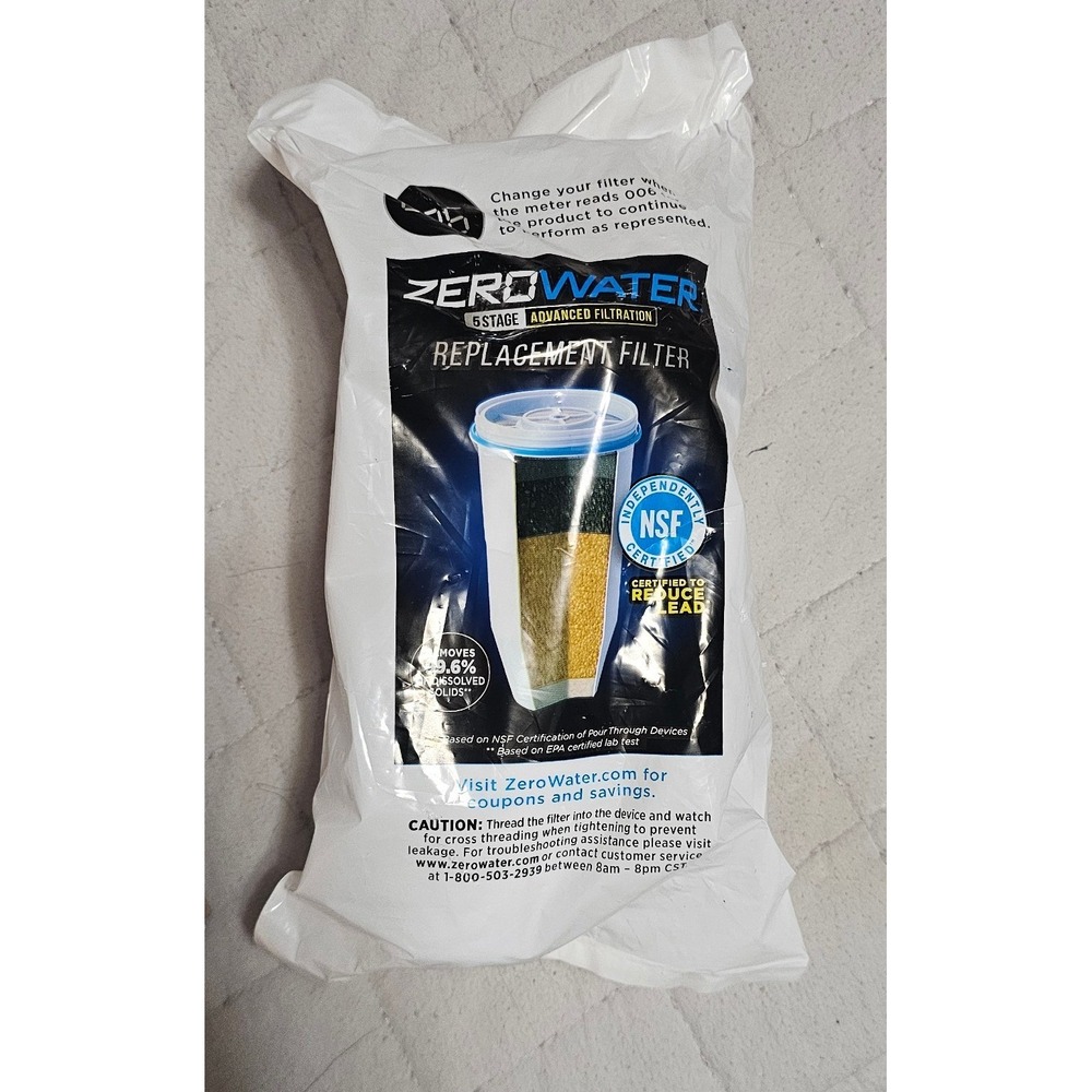 ZeroWater 5-Stage Advanced Filtration Replacement Filter for Pitchers ZR-001